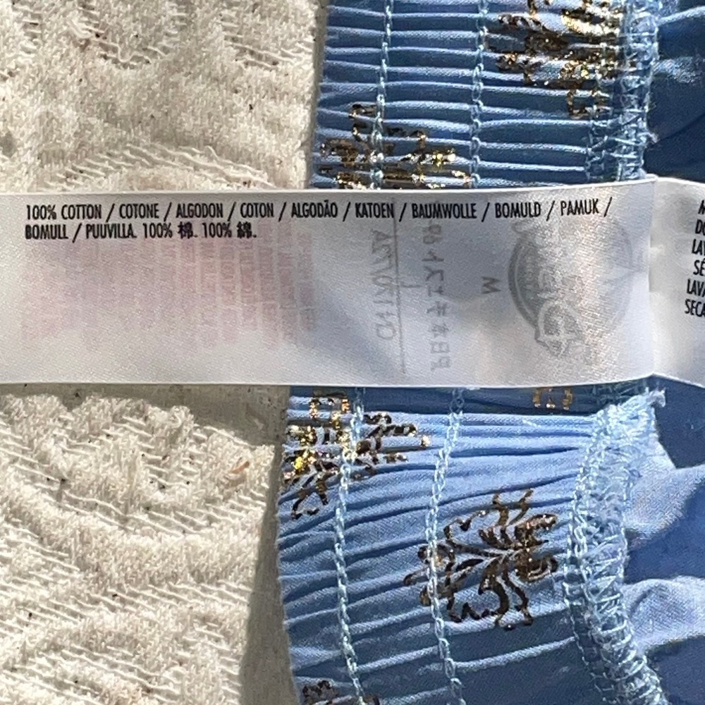 Disney Pajama Pants Women's Medium Blue Gold Damask Print Lounge Sleepwear - Picture 7 of 13